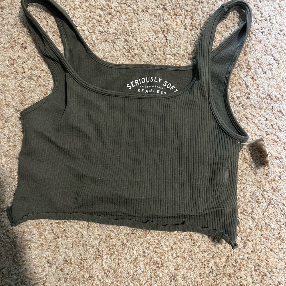 Aeropostale crop top army green